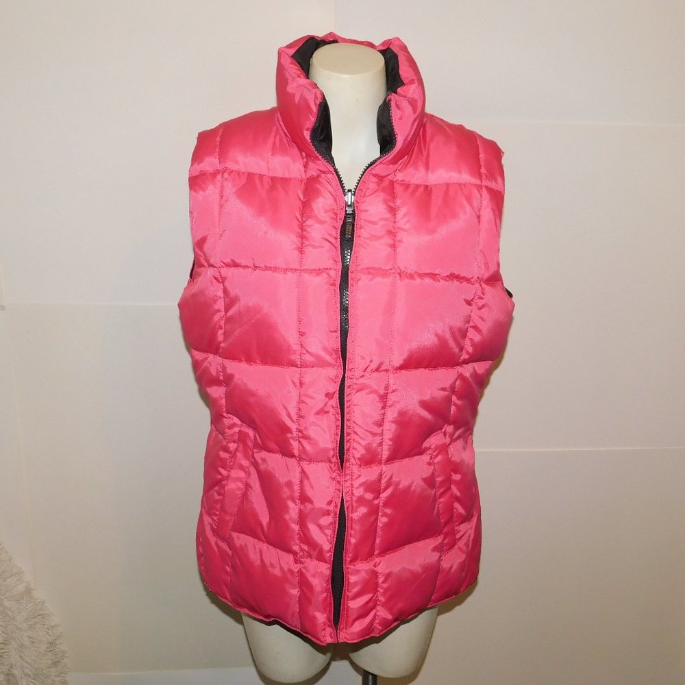Silver Rider Reversible Puffer Zip Up Vest Pink/Black  Vintage? Size XL/XG Snow